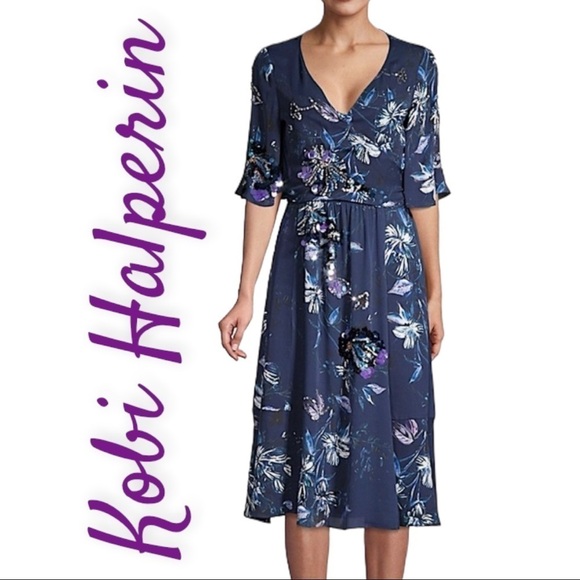 NWT KOBI HALPERIN Maria 2 Piece Floral Silk Midi Dress & Cropped Shrug, Various - Picture 1 of 16